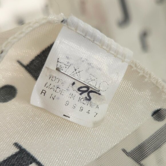 Vintage Novelty Print Alphabet Letter J Silky Sheer Scarf Made in Korea - Picture 5 of 7